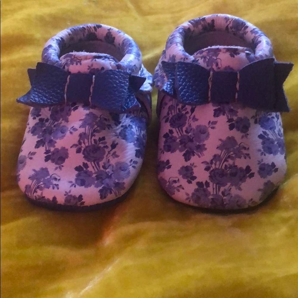 Freshly Picked Bow Moccasins (French Toile) Sz 1